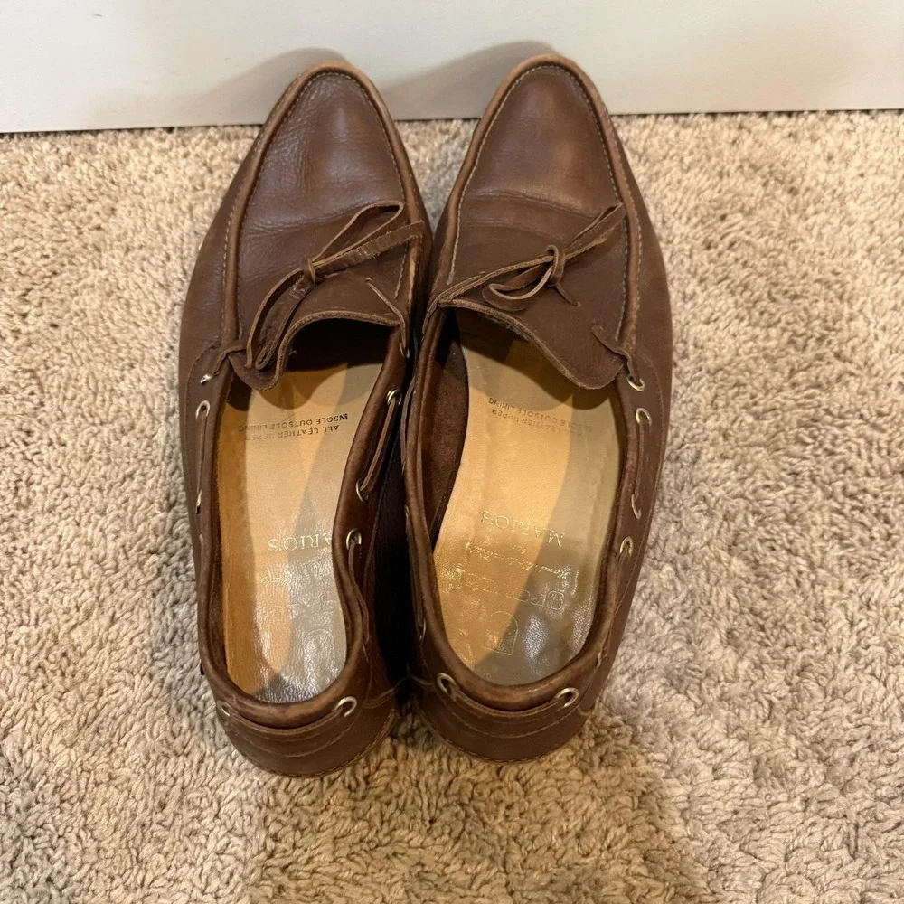 Gravati Shoes Mens Size 10.5 N Brown Leather Slip On Boat Loafers Italy Casual